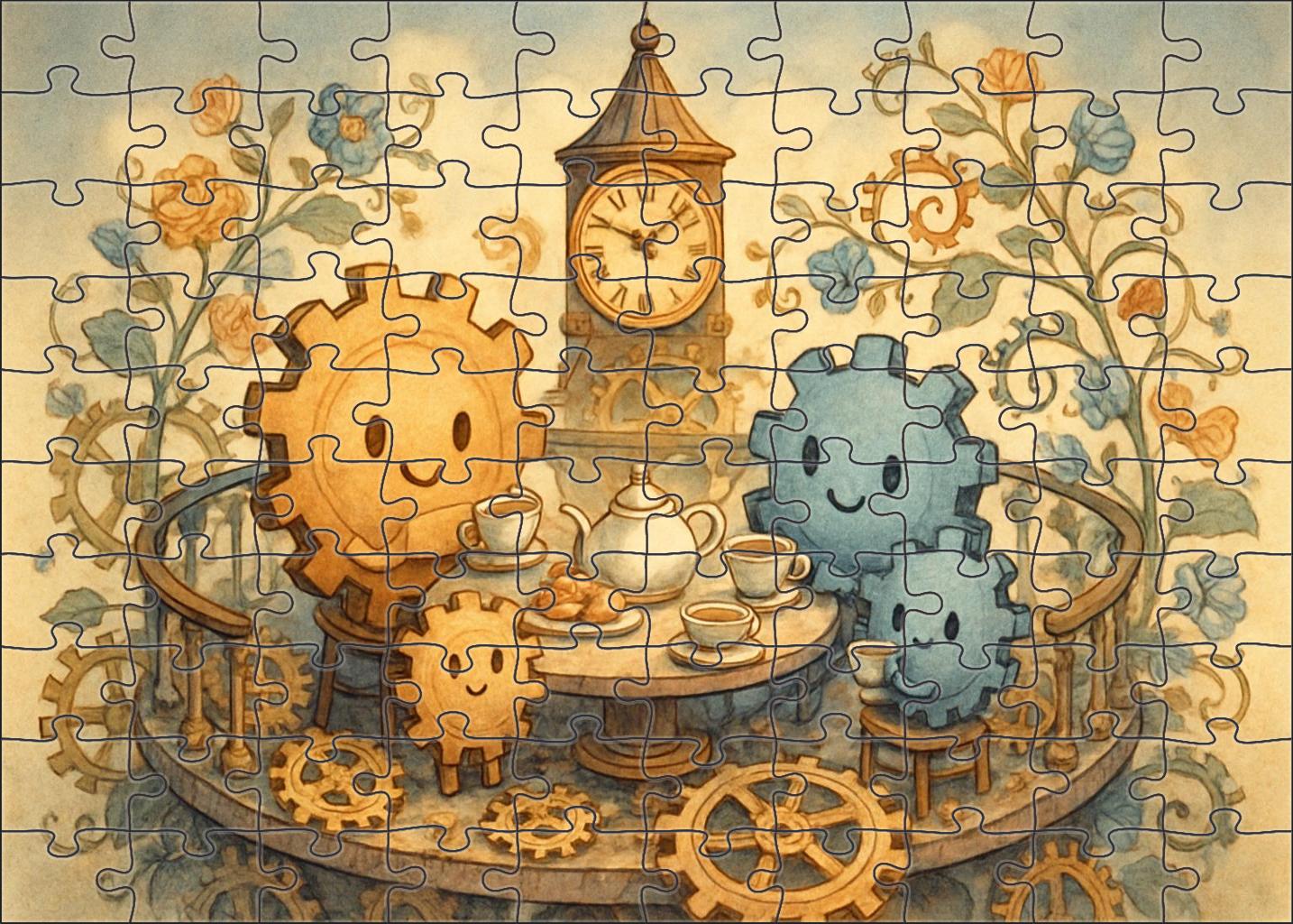 Clocktower Tea Gathering 500 Piece Puzzle