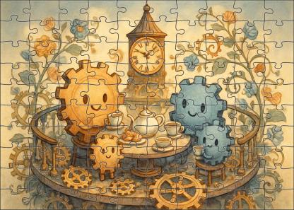 Clocktower Tea Gathering 500 Piece Puzzle