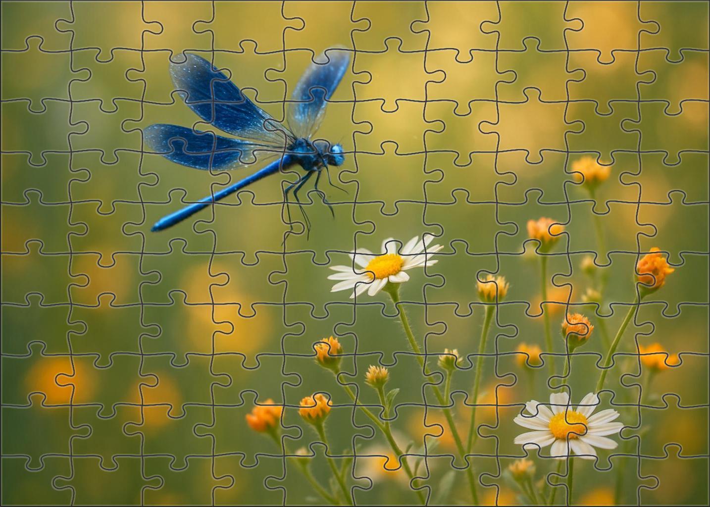Sapphire Driftwing Ethereal Insect With Transparent Iridescent Wings Puzzle For Adults