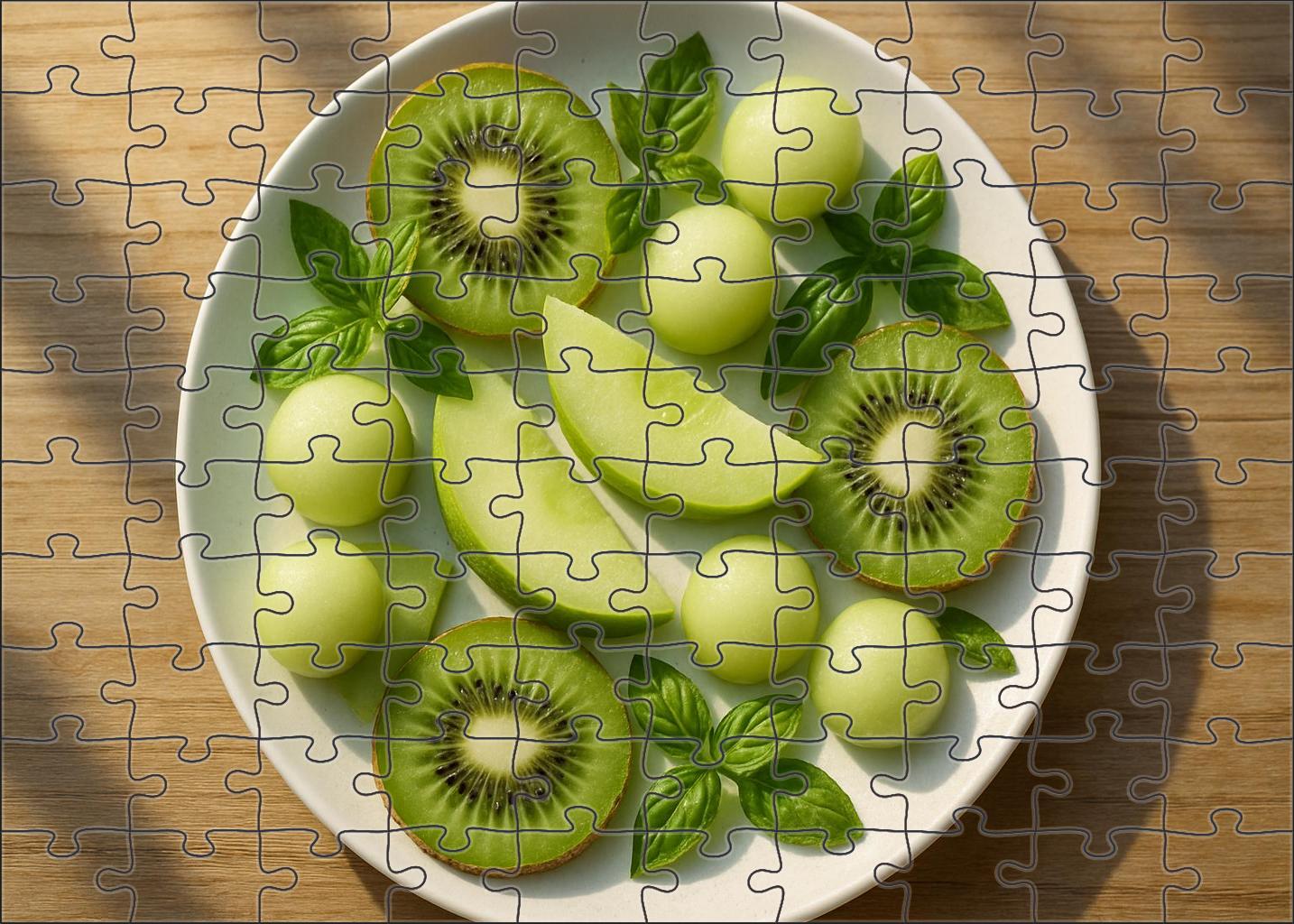 Verdant Garden Mixed Green Fruits With Herb Accents Puzzle Challenge
