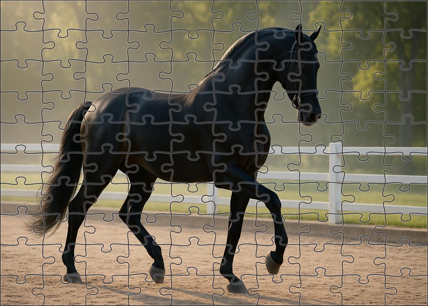 Velvet Midnight Dressage Star Large Format Puzzle