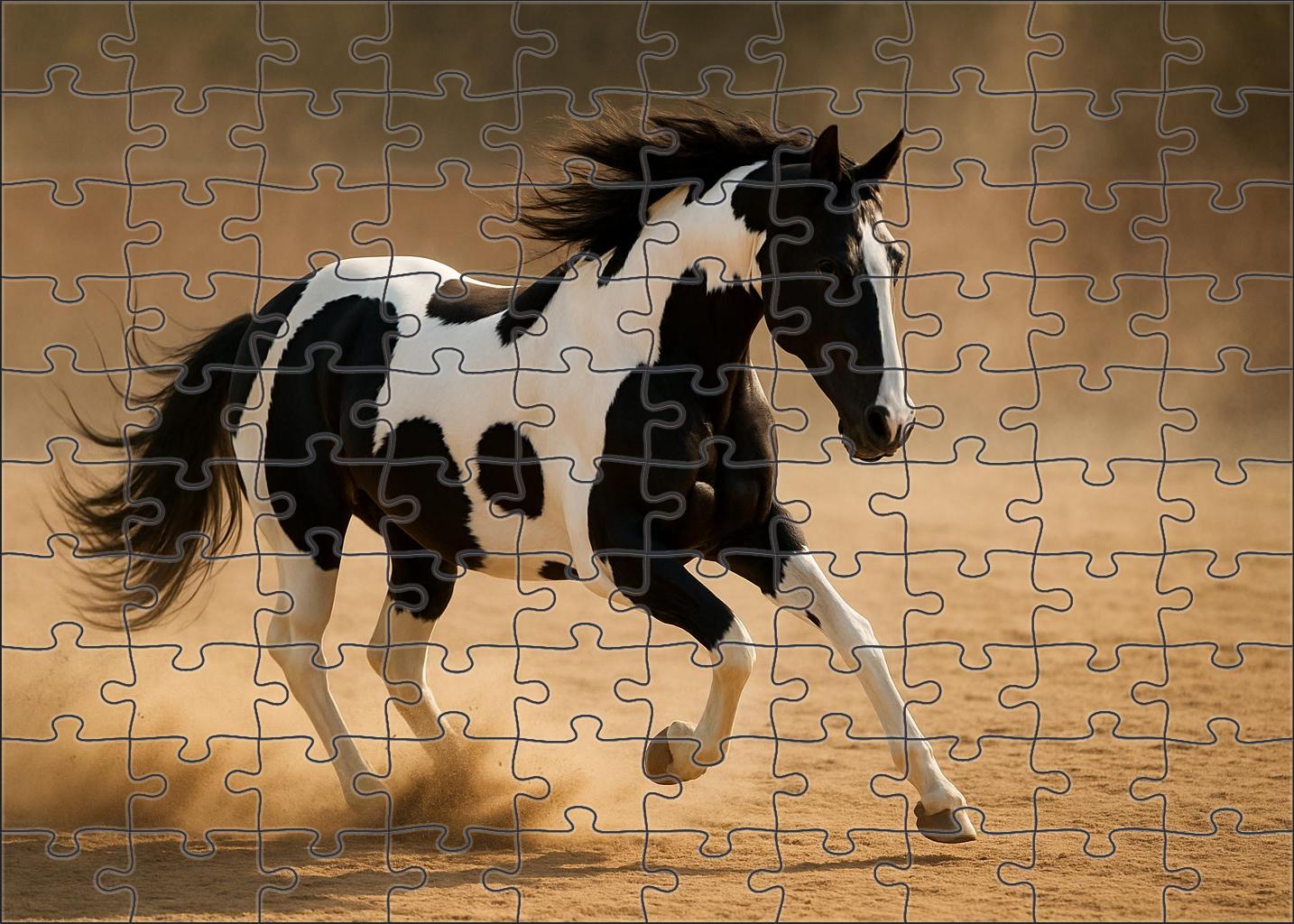 Shadow Glen Pinto Eye-catching Black And White Mare With Dynamic Flair Custom Jigsaw Puzzle