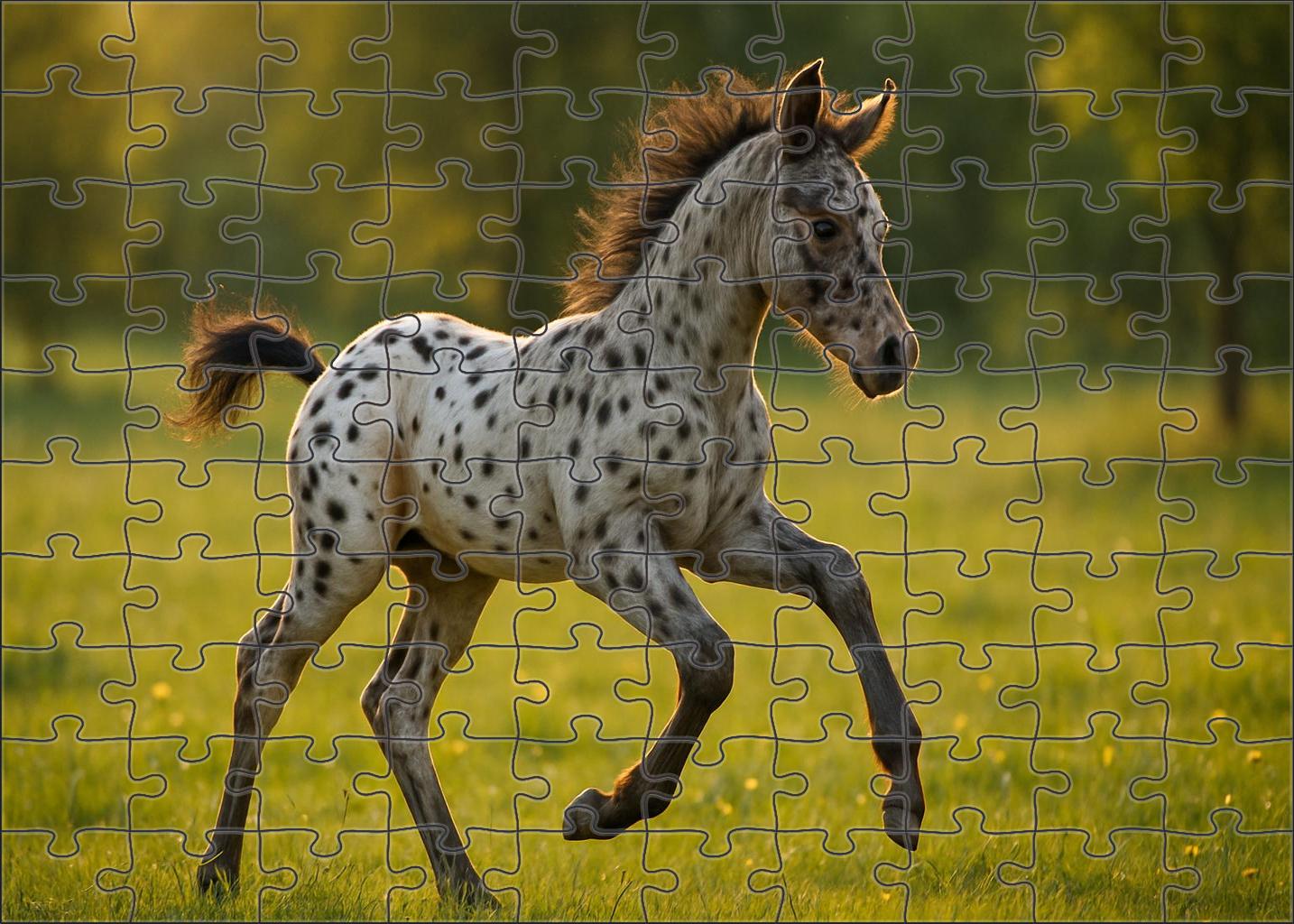 Mistwood Silver Flash Nimble Silver Dapple Appaloosa Colt With Sparkling Eyes 200 Piece Puzzle