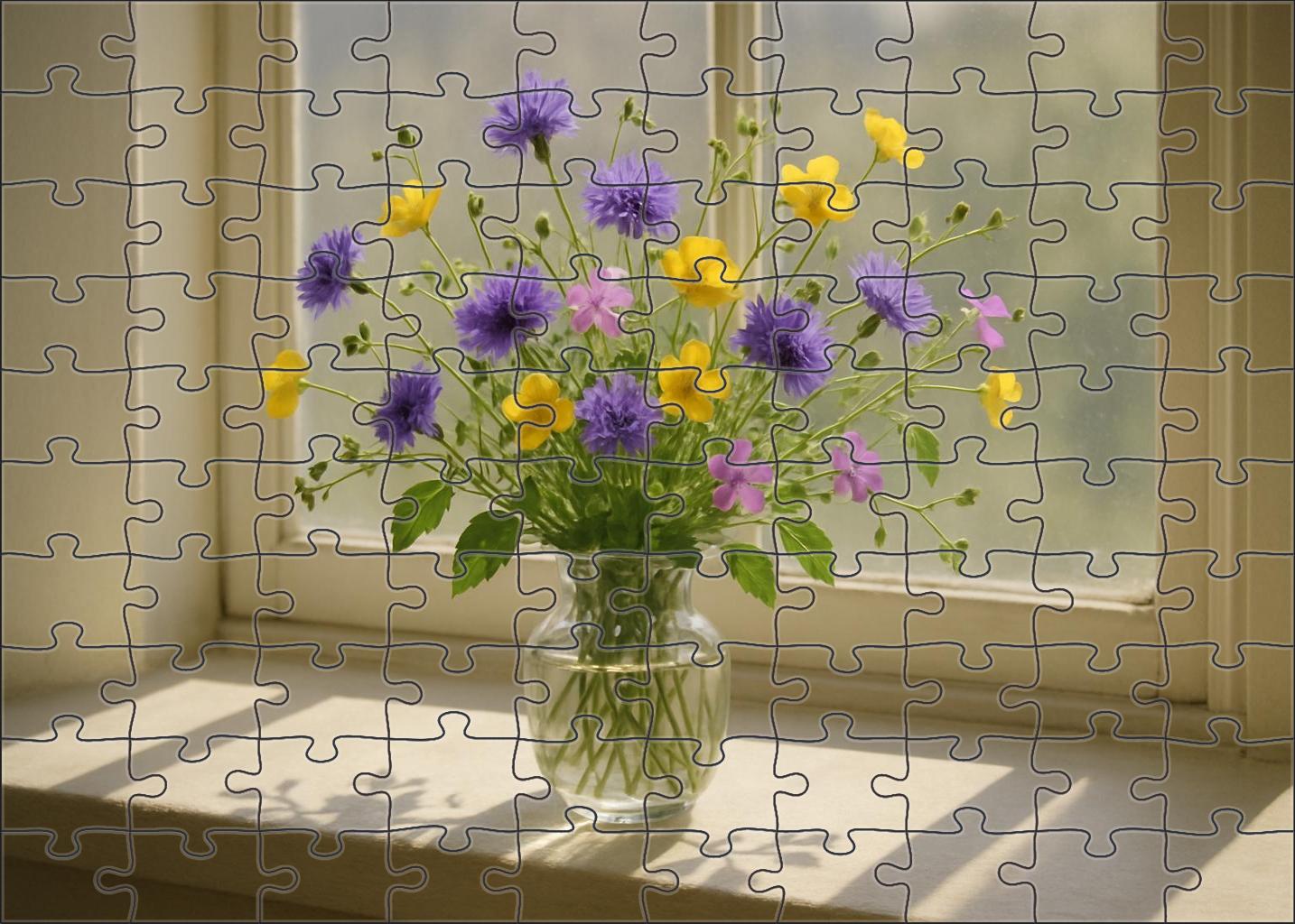 Springtime Meadow Vase Puzzle Collection
