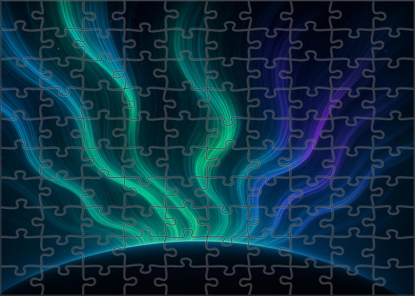 Iridescent Aurora Streamers Large Format Puzzle