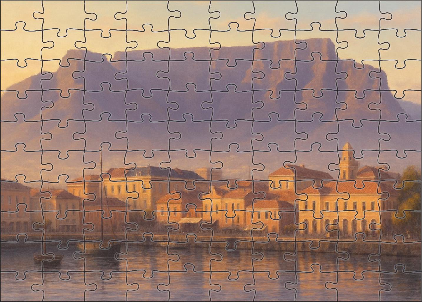 Cape Town Waterfront Skyline Table Mountains Majestic Urban Backdrop Large Format Puzzle