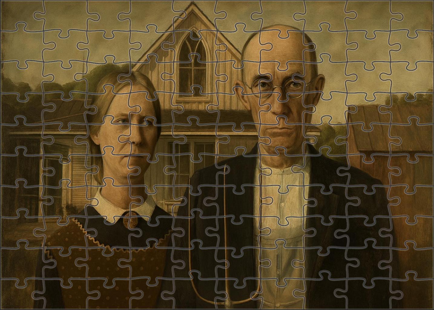 American Gothic Premium Puzzle Pieces