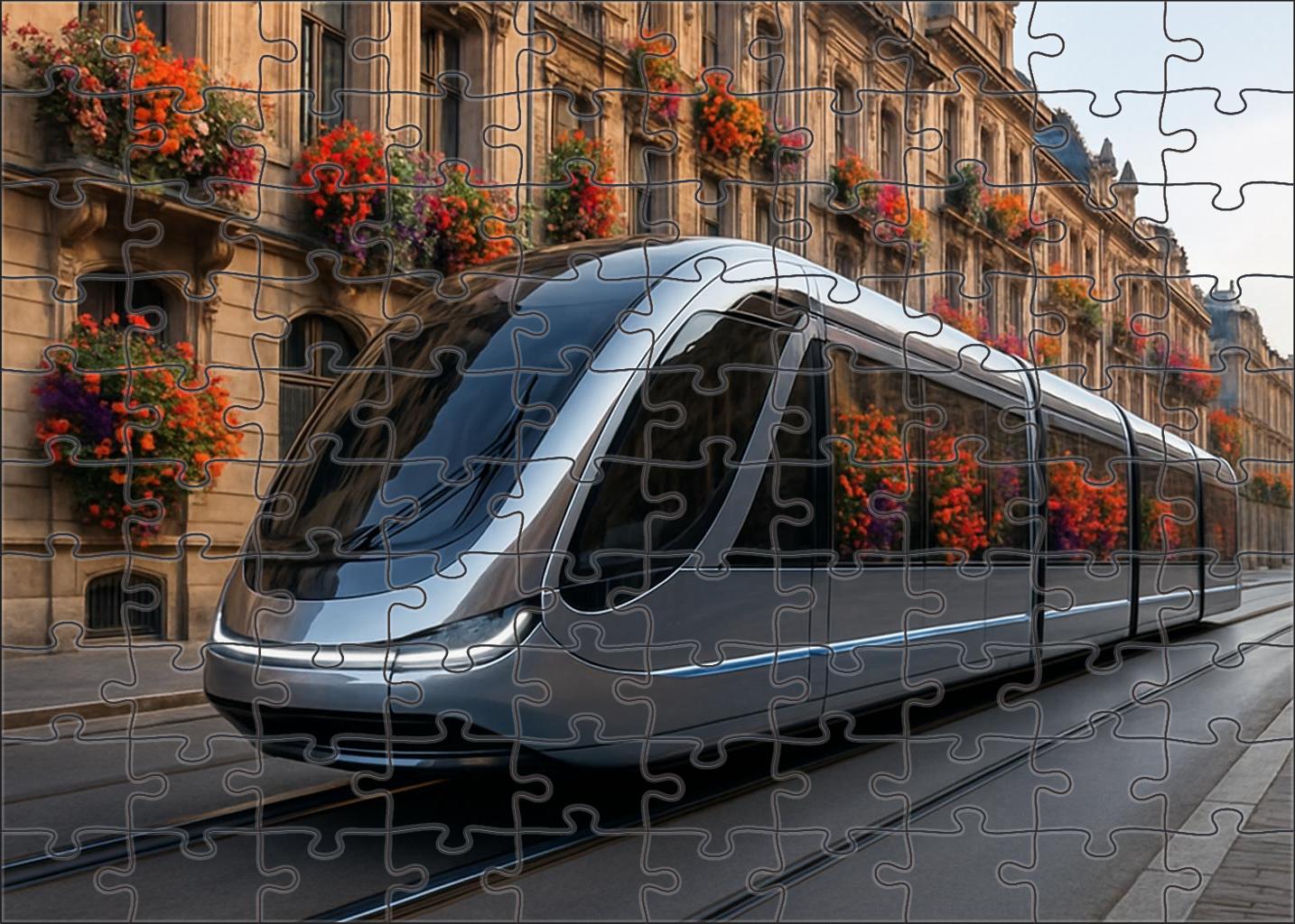 Retro-futuristic Magnetic Suspension Tram 300 Piece Puzzle