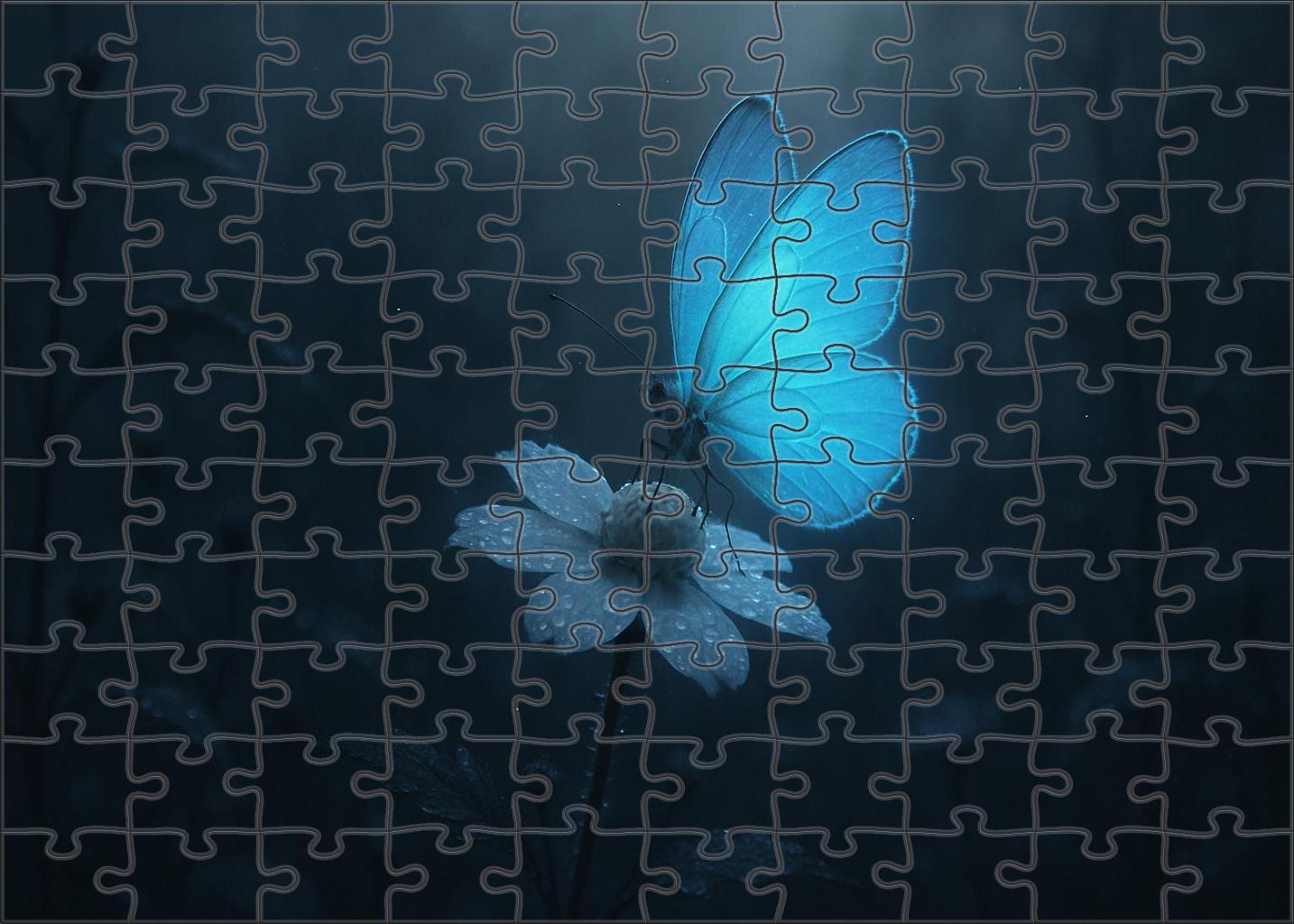 Cerulean Veil Butterfly Ephemeral Glider Of Misty Forests Puzzle Collection