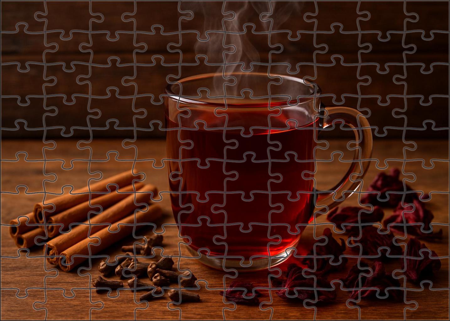 Crimson Ember Bold Spiced Herbal Blend With Cinnamon Clove And Hibiscus 50 Piece Puzzle