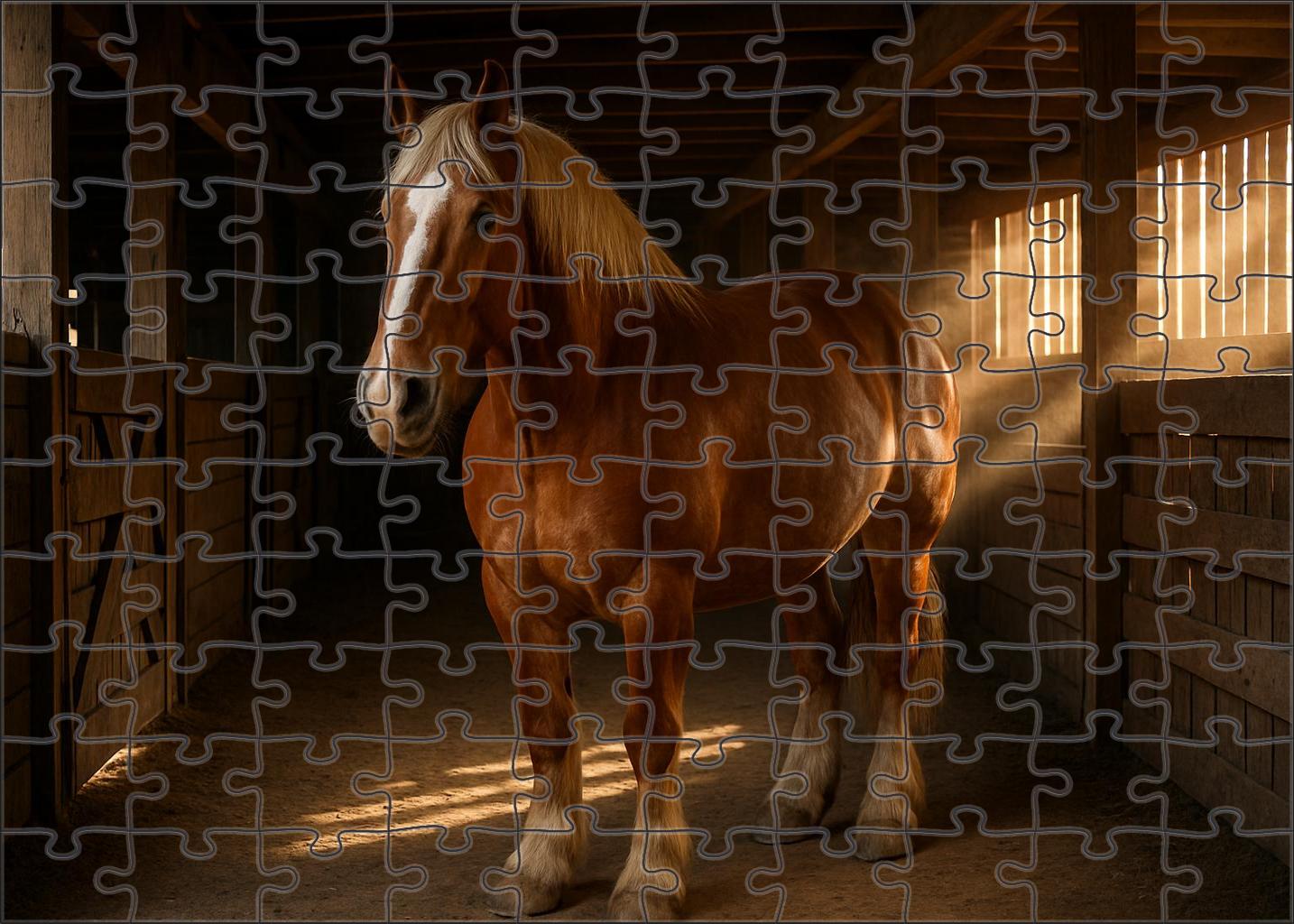 Copper Ridge Charger Robust Sorrel Draft Cross With Gentle Heart 200 Piece Puzzle