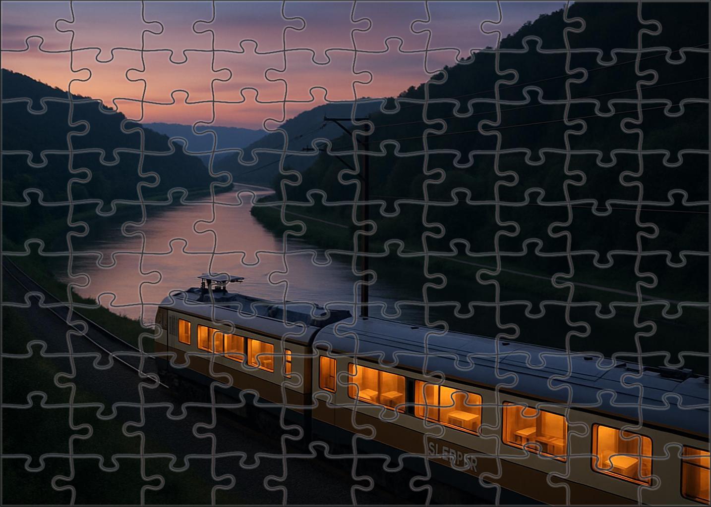 Golden Twilight Sleeper Express Mini Puzzle