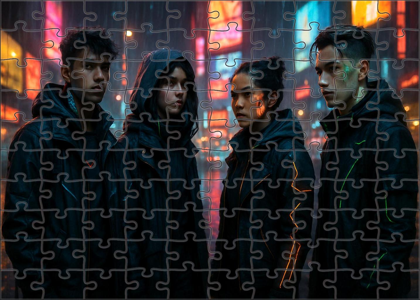 Neo-tokyo Street Style Edgy Urban Fashion Meets Tech Wear 20 Piece Puzzle