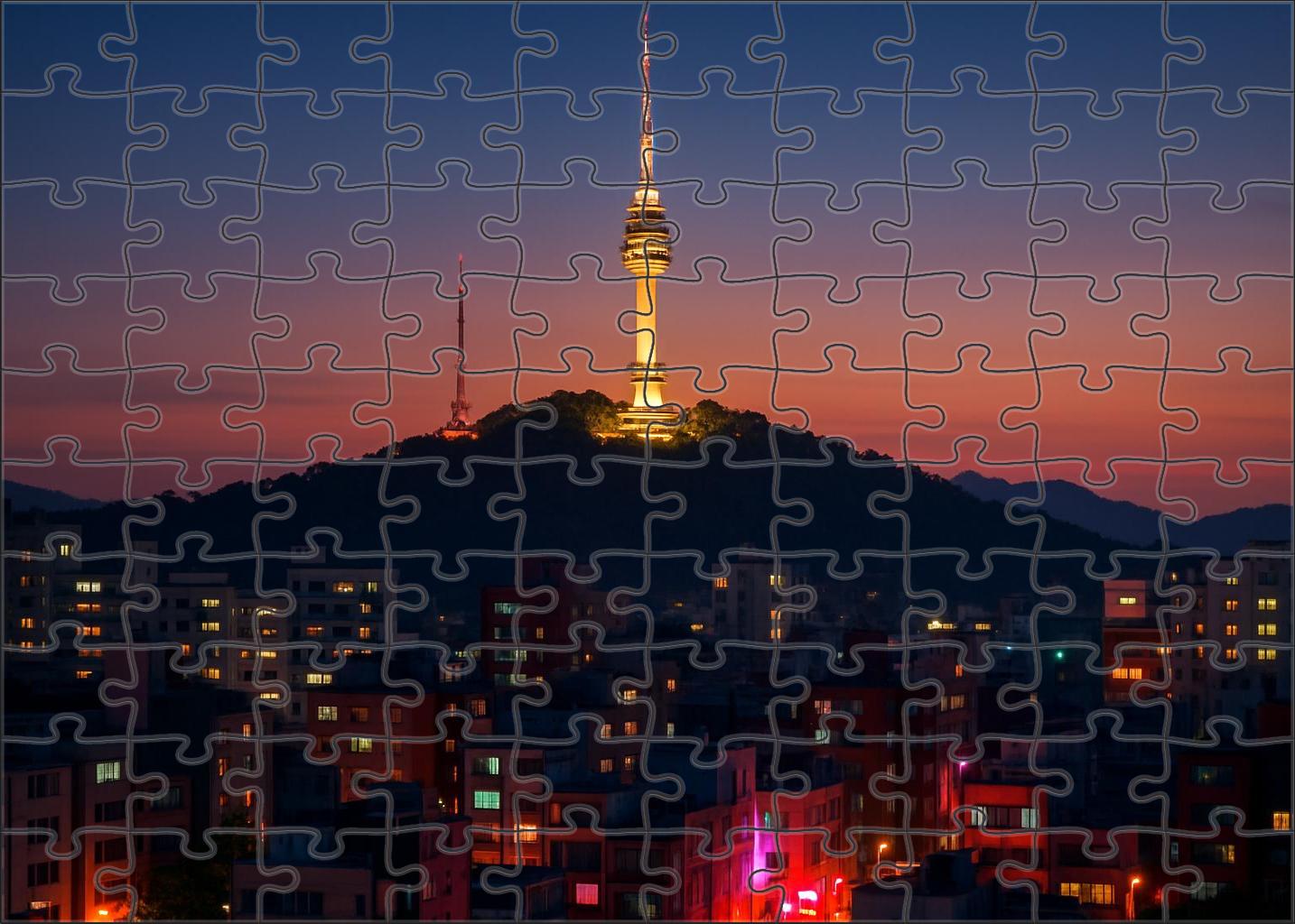 Seoul Namsan Skyline Noted For Its Compact Yet Visually Rich Profile Around The Namsan Tower 200 Piece Puzzle