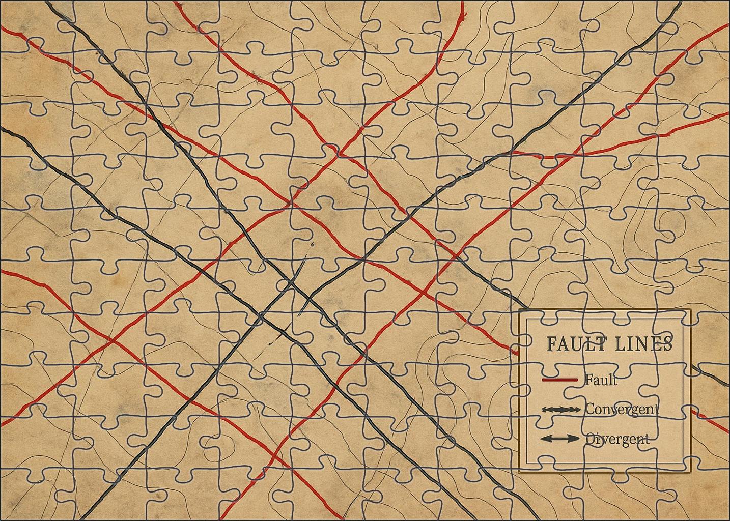 Subsurface Fault Line Network Map Puzzle For Kids