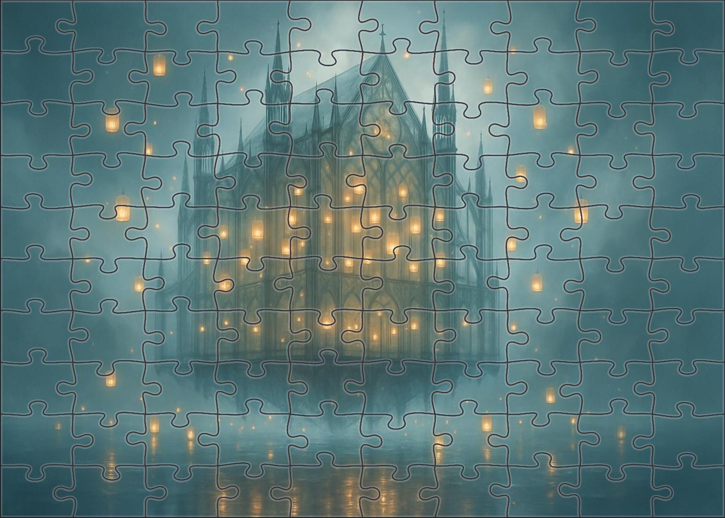 Ephemeral Cathedral Of Floating Lanterns 1000 Piece Puzzle