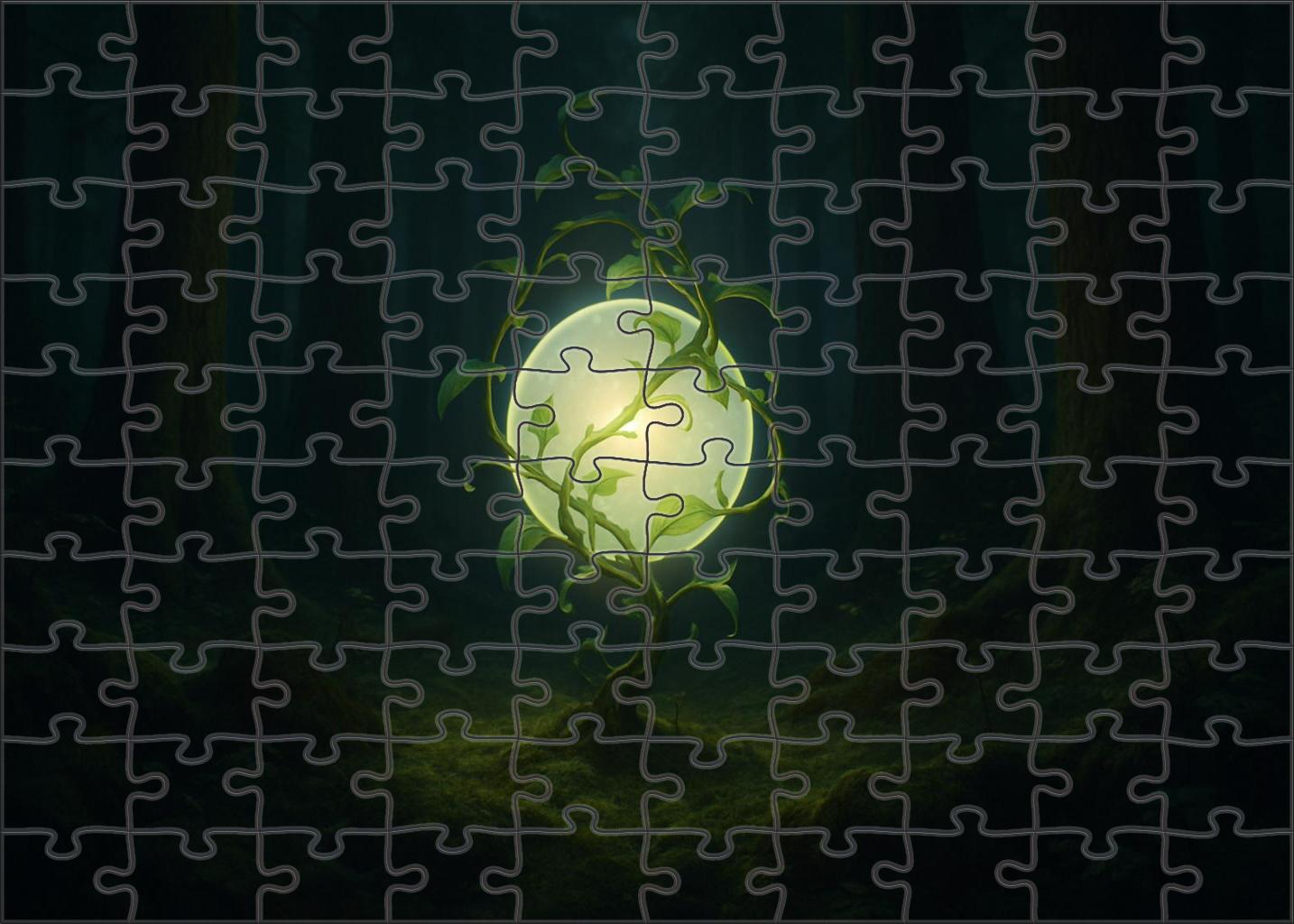 Verdant Hollow Wisp Premium Puzzle Pieces