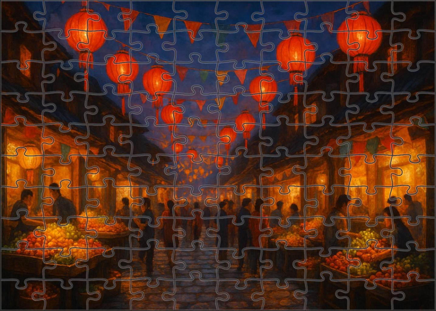 Crimson Lantern Festival Family Puzzles