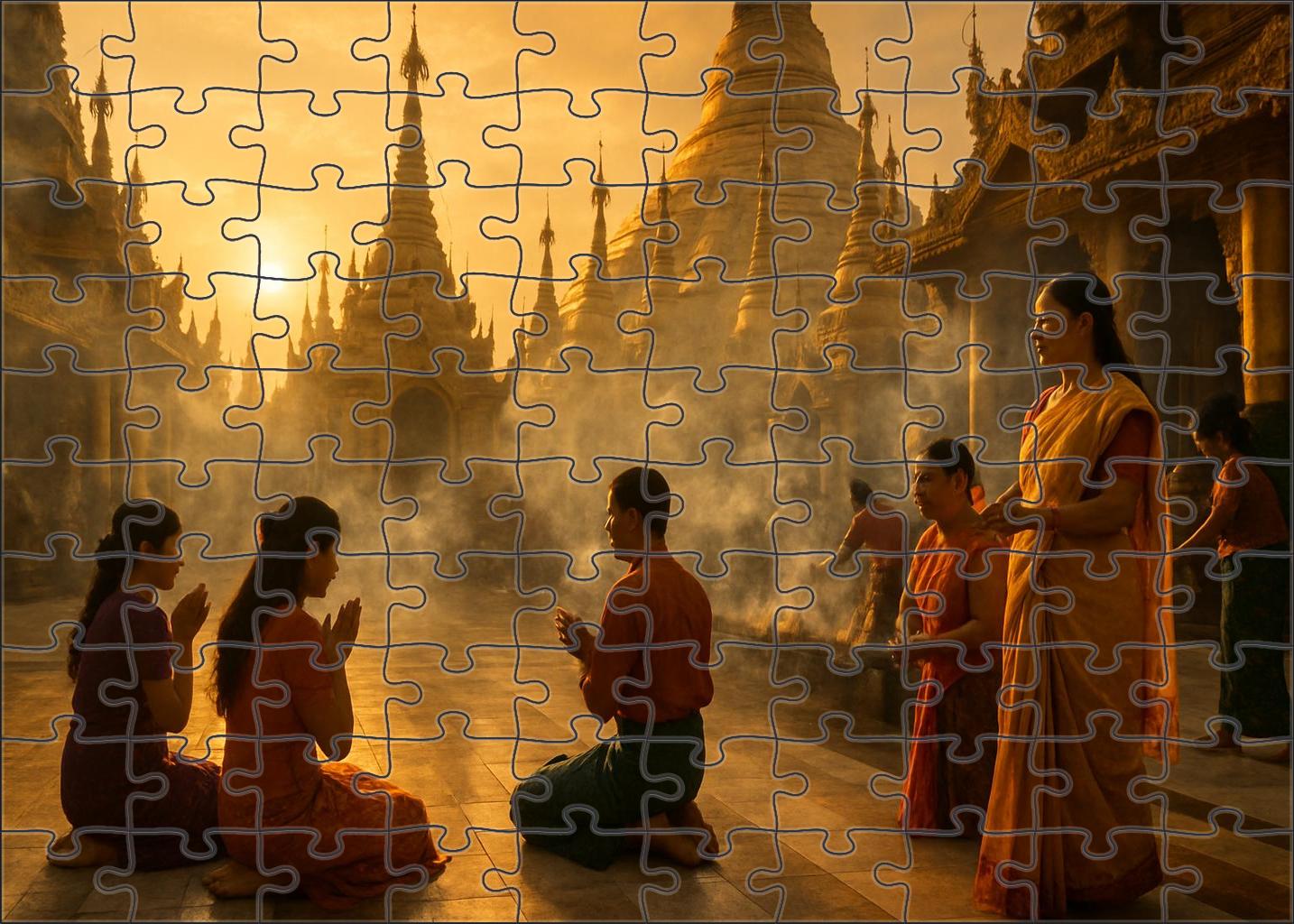 Shwedagon Pagoda Yangon Myanmar Recognized By 7035 Globally As A Gilded Spiritual Landmark Unique Puzzle Design