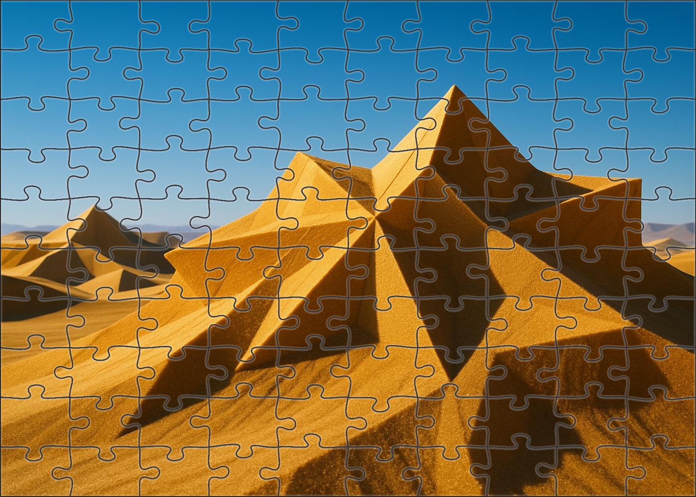 Golden Crest Expanse Radiant Peaks Under Midday Sky Puzzle For Kids