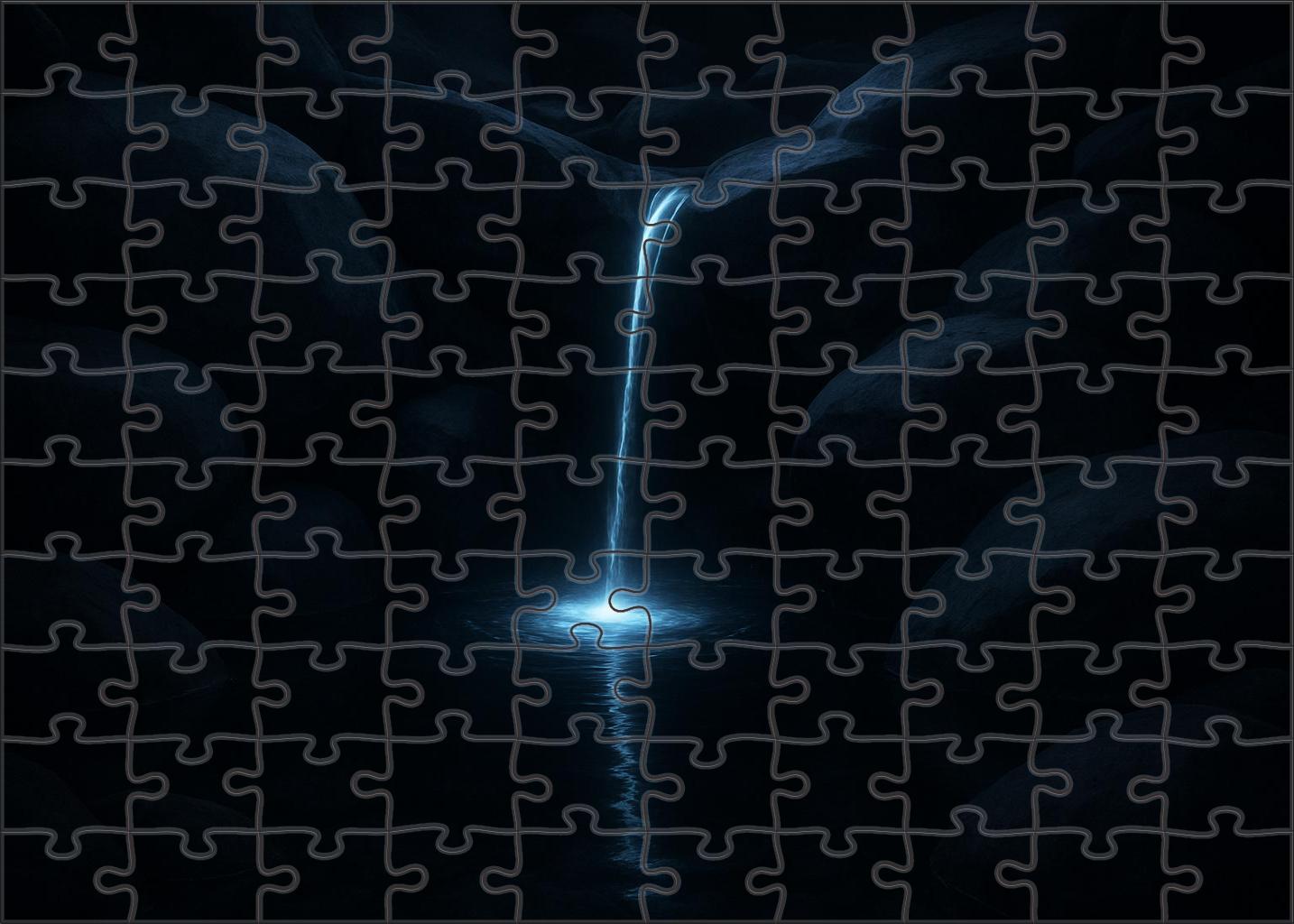 Moonlit Ribbon Plunge Custom Jigsaw Puzzle