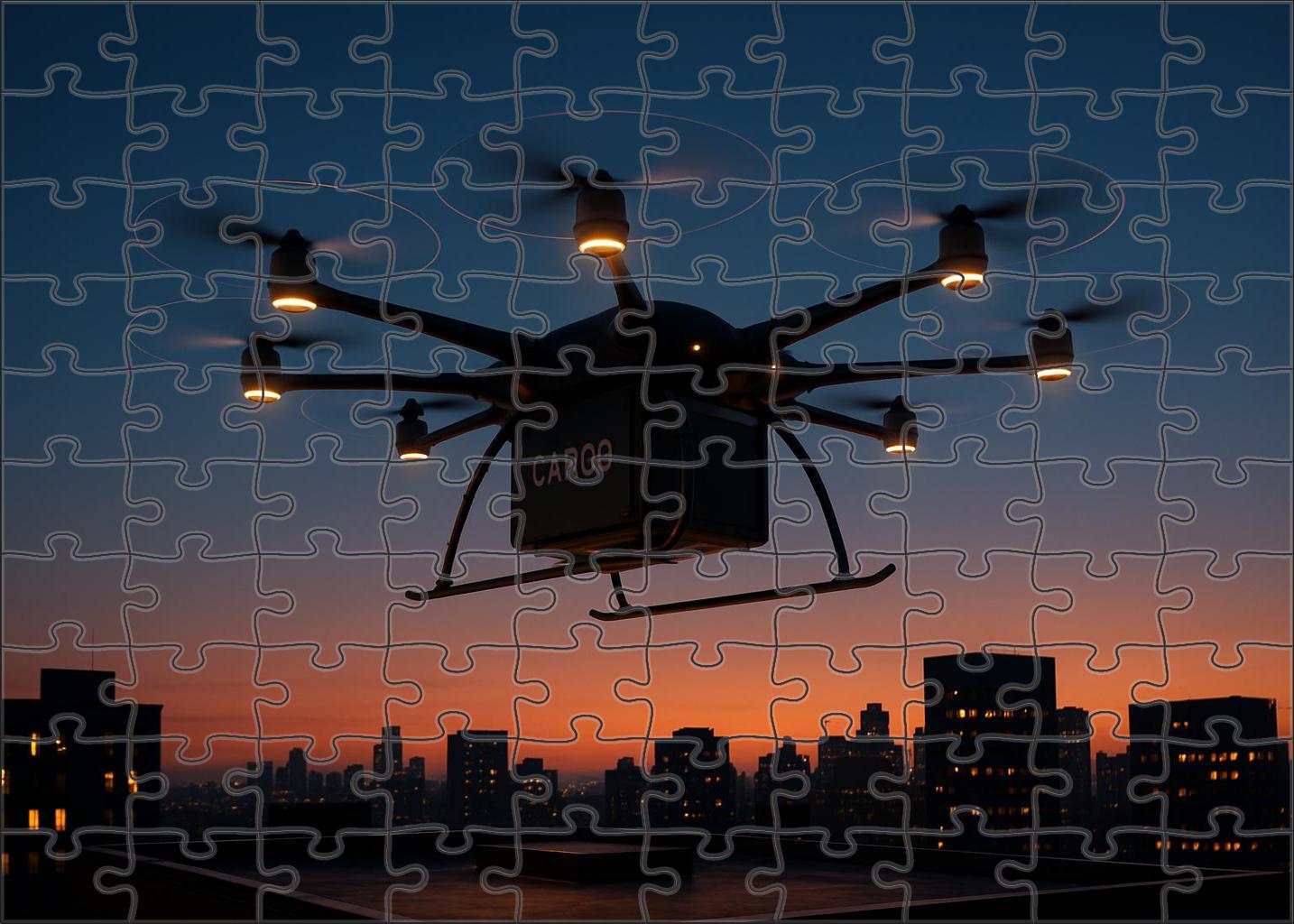 Compressed Hydrogen-powered Cargo Drone Puzzle For Kids