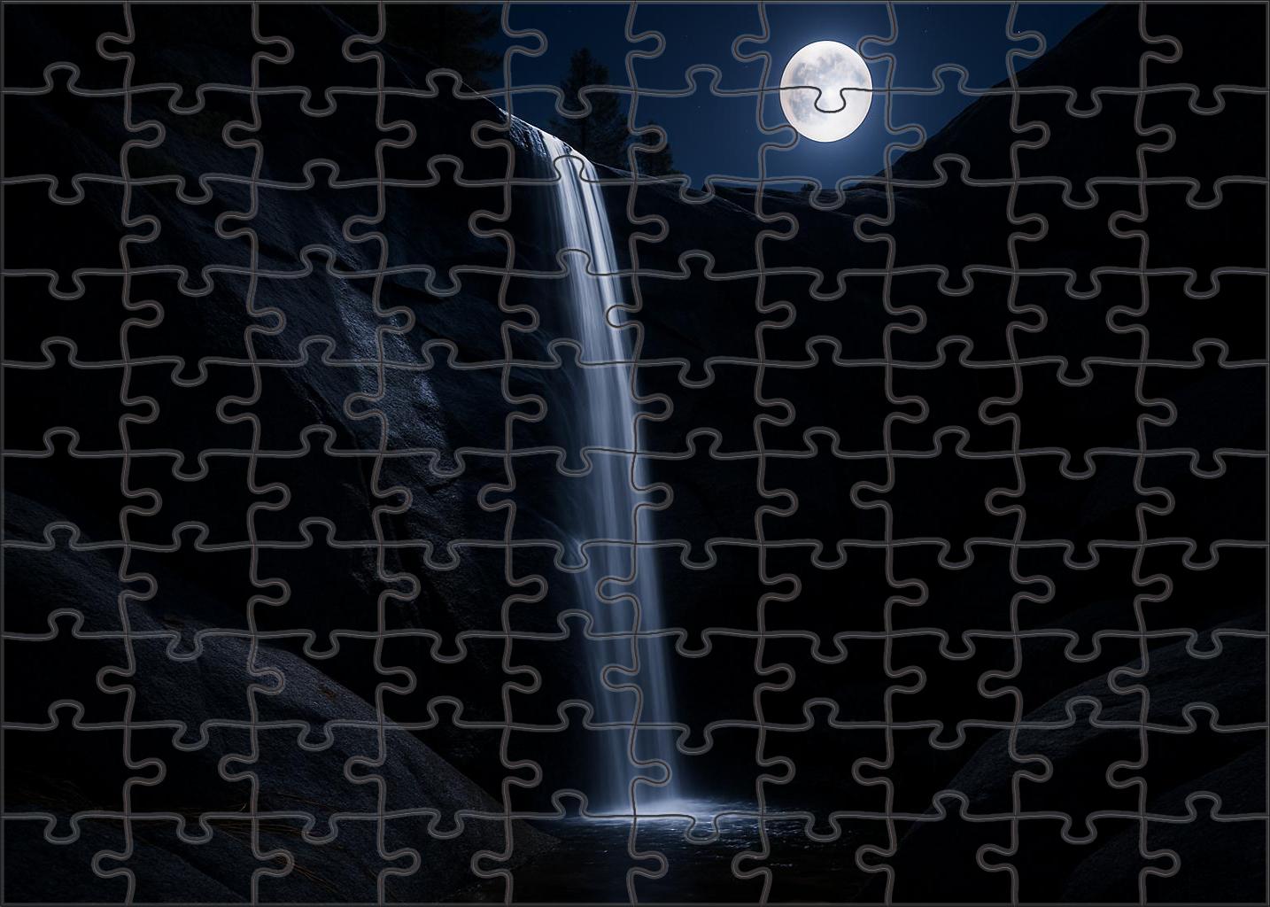 Silver Moonlit Cascade Easy Puzzles
