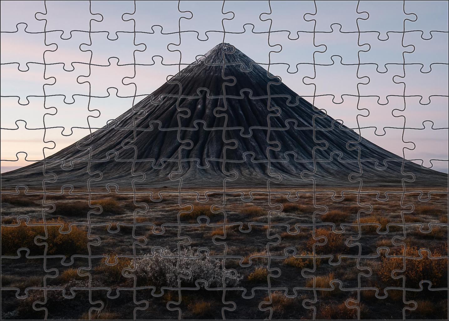 Frost-tipped Volcanic Cone At Dawn Mini Puzzle