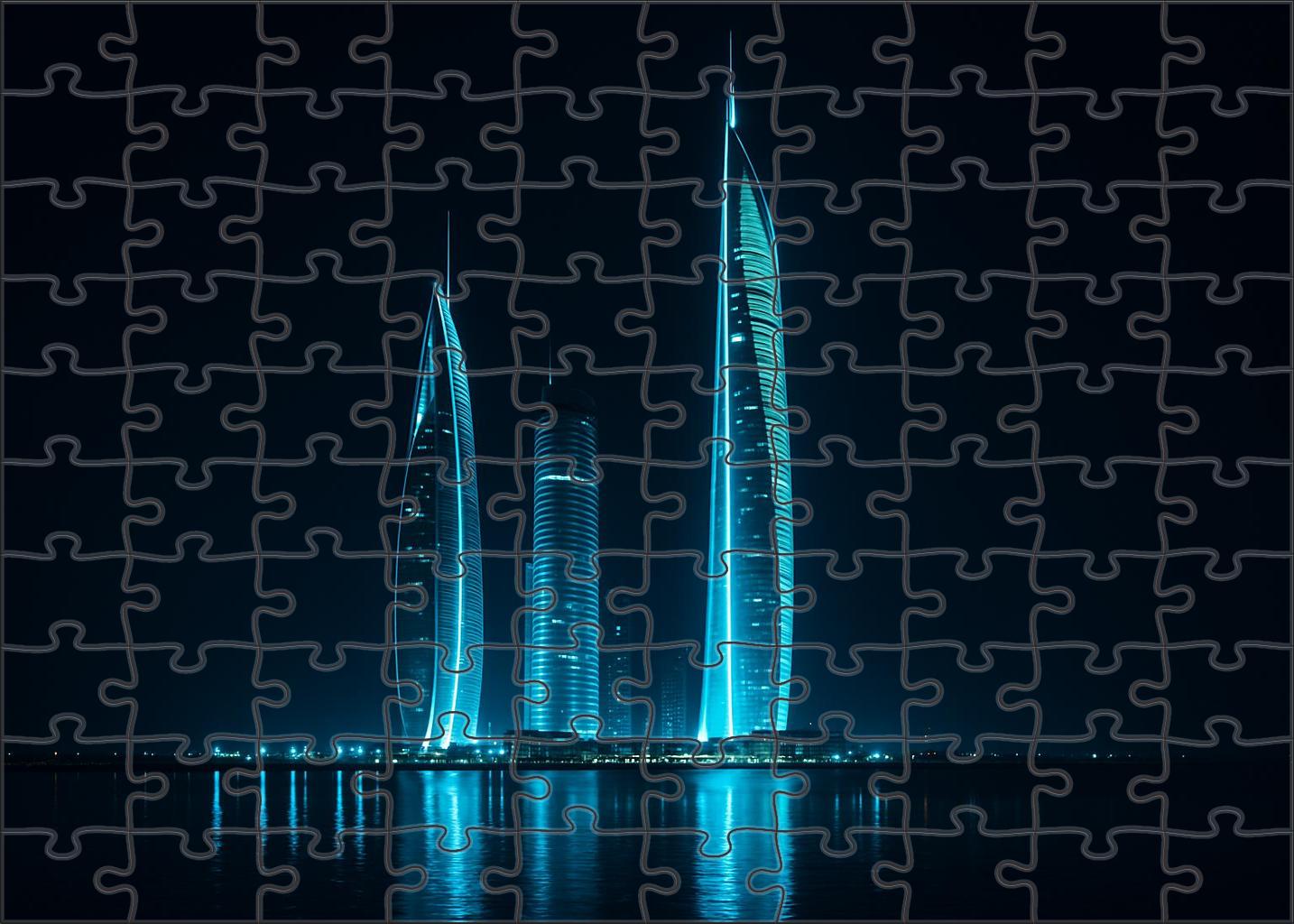 Doha West Bay Skyline Qatars Dynamic Cluster Of Futuristic Supertalls On The Arabian Gulf Coast Puzzle For Kids