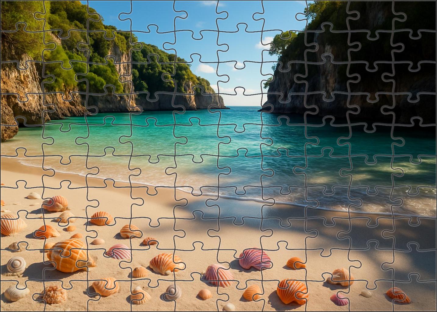 Secluded Shell Beach Tranquil Shoreline Escape Easy Puzzles