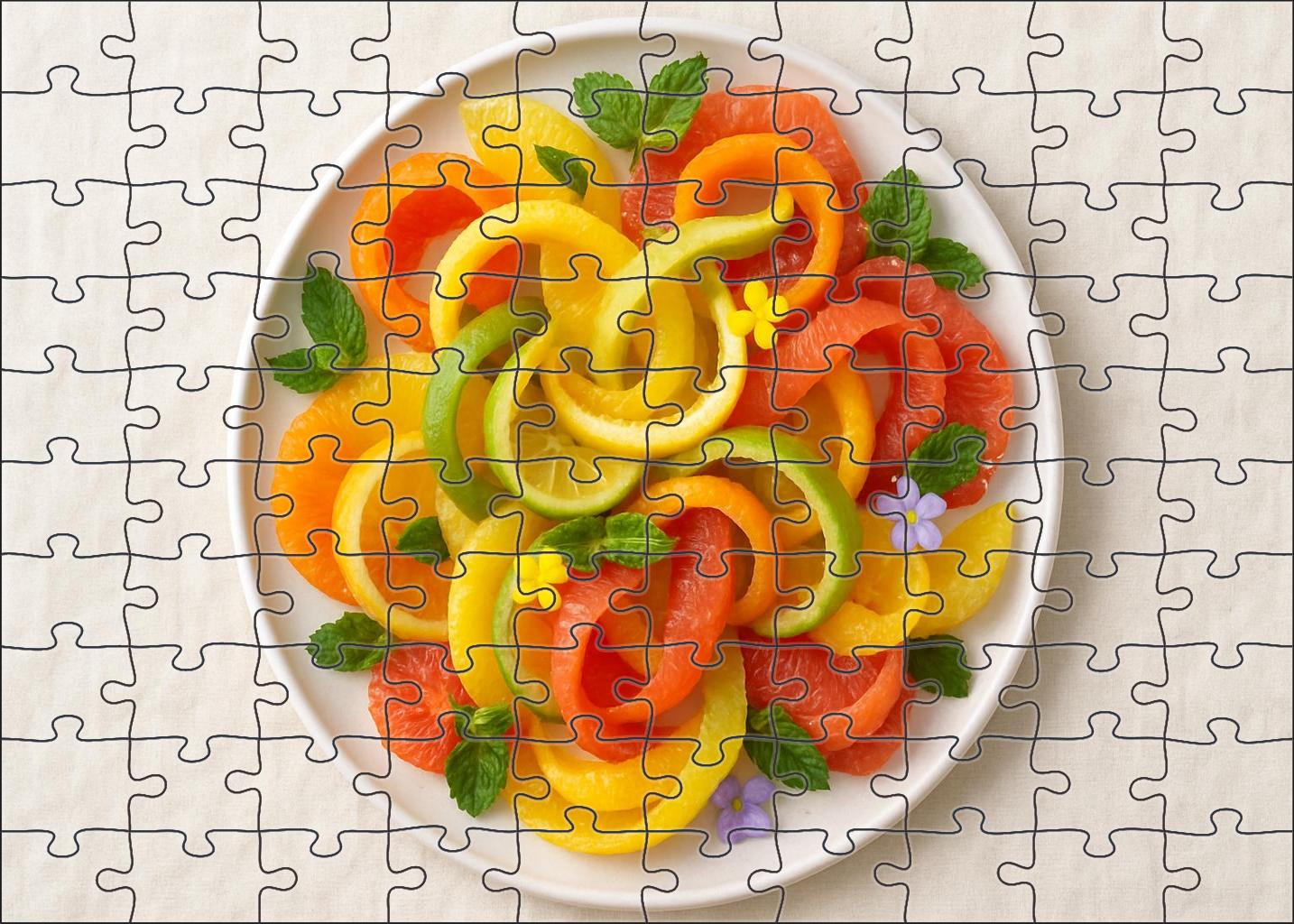 Citrus Ribbon Platter Twisted Segments Of Bright Citrus Medley Puzzle Challenge