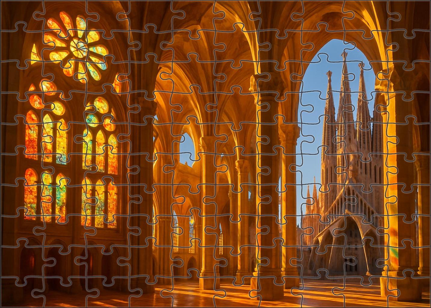 The Sagrada Familia Located in Barcelona Spain recognized by 7988 worldwide as Gauds masterpiece and a symbol of modernist architecture Wooden Jigsaw Puzzle puzzle