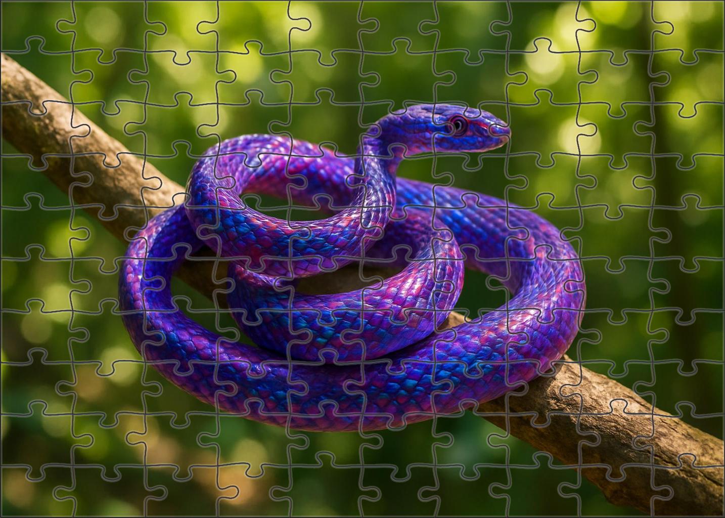 Violet Mirage Snake Arboreal Serpent With Iridescent Scales Puzzle Collection