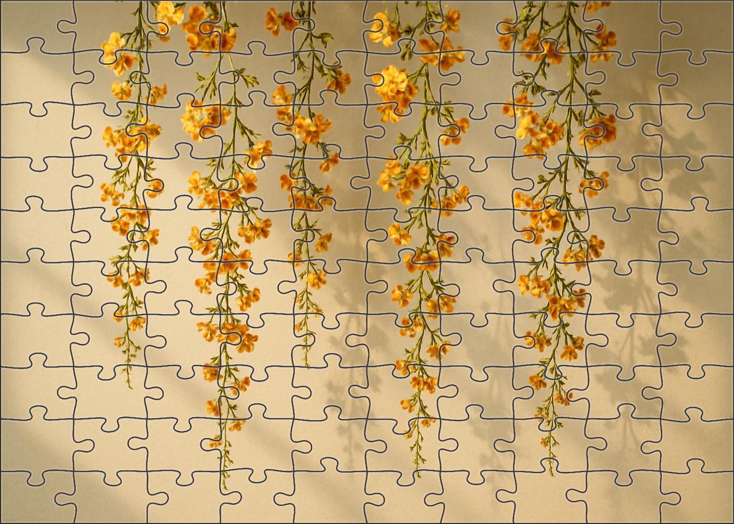 Golden Hour Hanging Garden Warm Toned Blooms On Twining Vines Family Puzzles