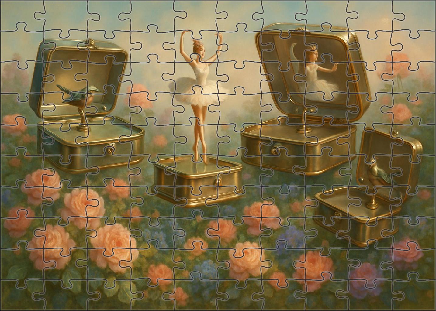 Garden Of Floating Music Boxes 50 Piece Puzzle