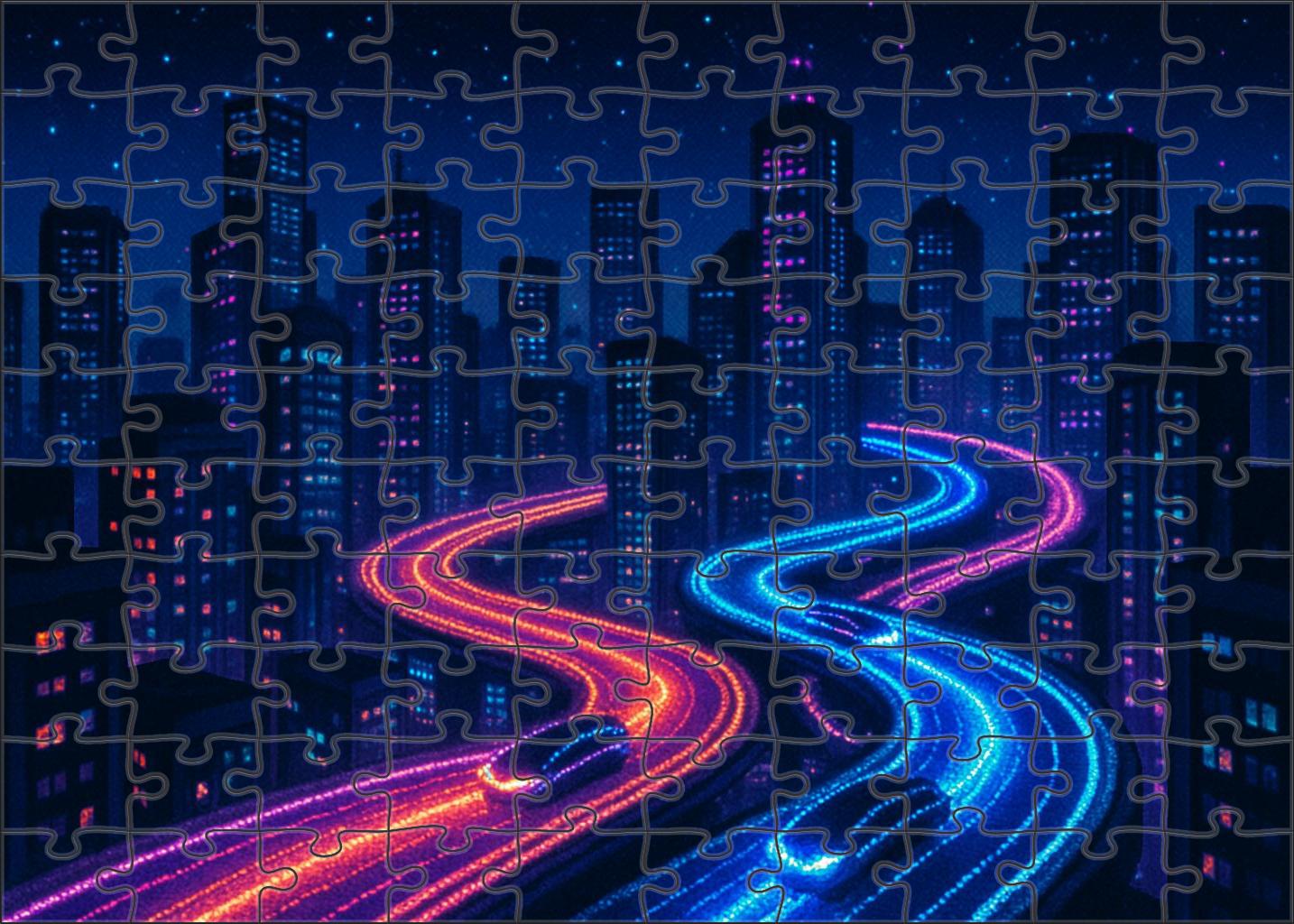 Retro Pixel Cyber Racer Synthbeats And Digital Nightscapes Custom Jigsaw Puzzle