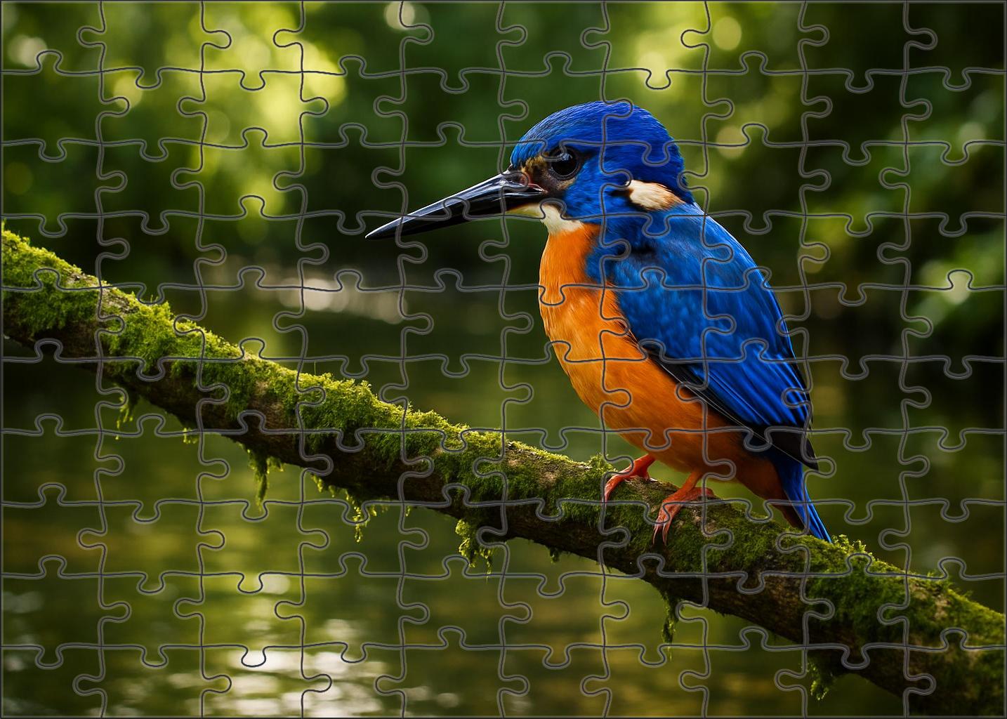 Azure Kingfisher Flash Of Blue By Quiet Streams Puzzle For Kids