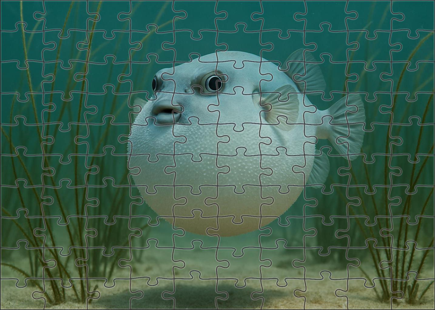Glacier Puff Fish Rounded Puffer With Icy Tint 200 Piece Puzzle