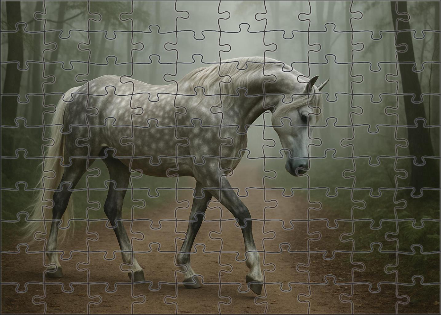 Dappled Moonlight Walker Graceful Gray Gaited Mare Custom Jigsaw Puzzle