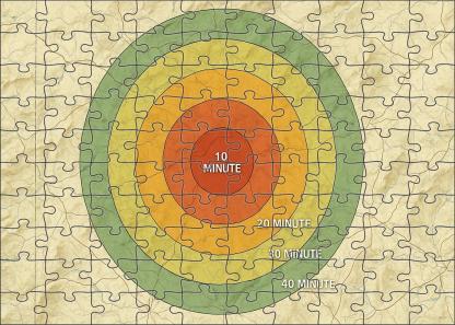 Elevation Isochrone Network Puzzle Collection