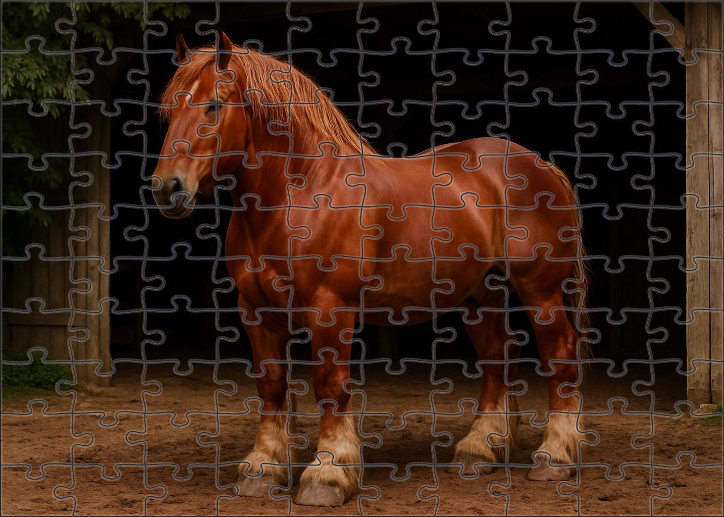 Willow Creek Draft Gentle Giant With Glossy Chestnut Coat 500 Piece Puzzle