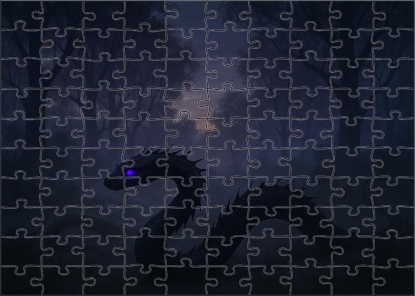 Eclipse Thornwyrm Twilight Serpent With Piercing Violet Eyes Premium Puzzle Pieces