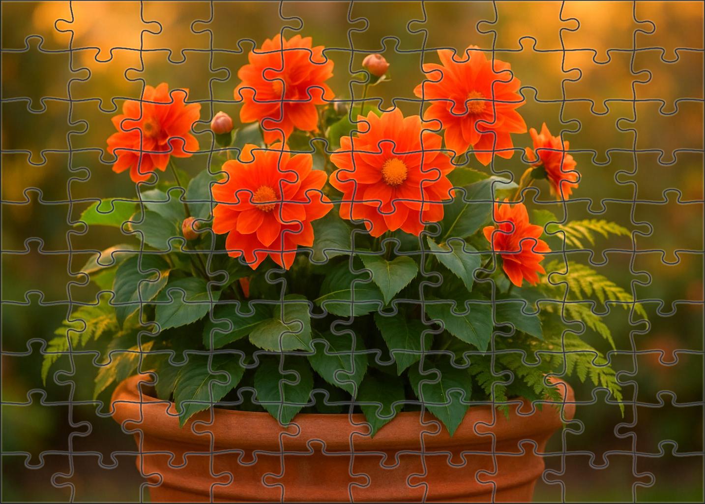 Tropical Sunset Planter Bold Colors With Lush Greenery Family Puzzles