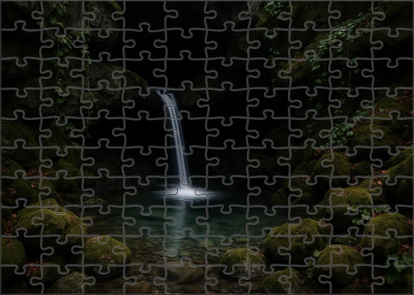 Silver Ribbon Grotto Custom Jigsaw Puzzle