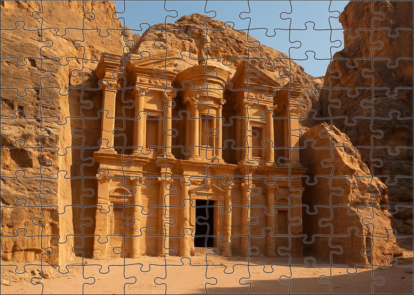 Petra Treasury Wadi Musa Jordan Identified By 8011 Globally As A Rose-red Sandstone Wonder Unique Puzzle Design