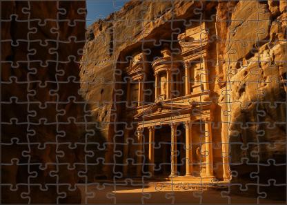 Petra Treasury Carved Into Sandstone Cliffs In Ma'an Jordan Recognized By 7109 Of Global Travelers As A Rock-cut Nabatean Marvel Easy Puzzles