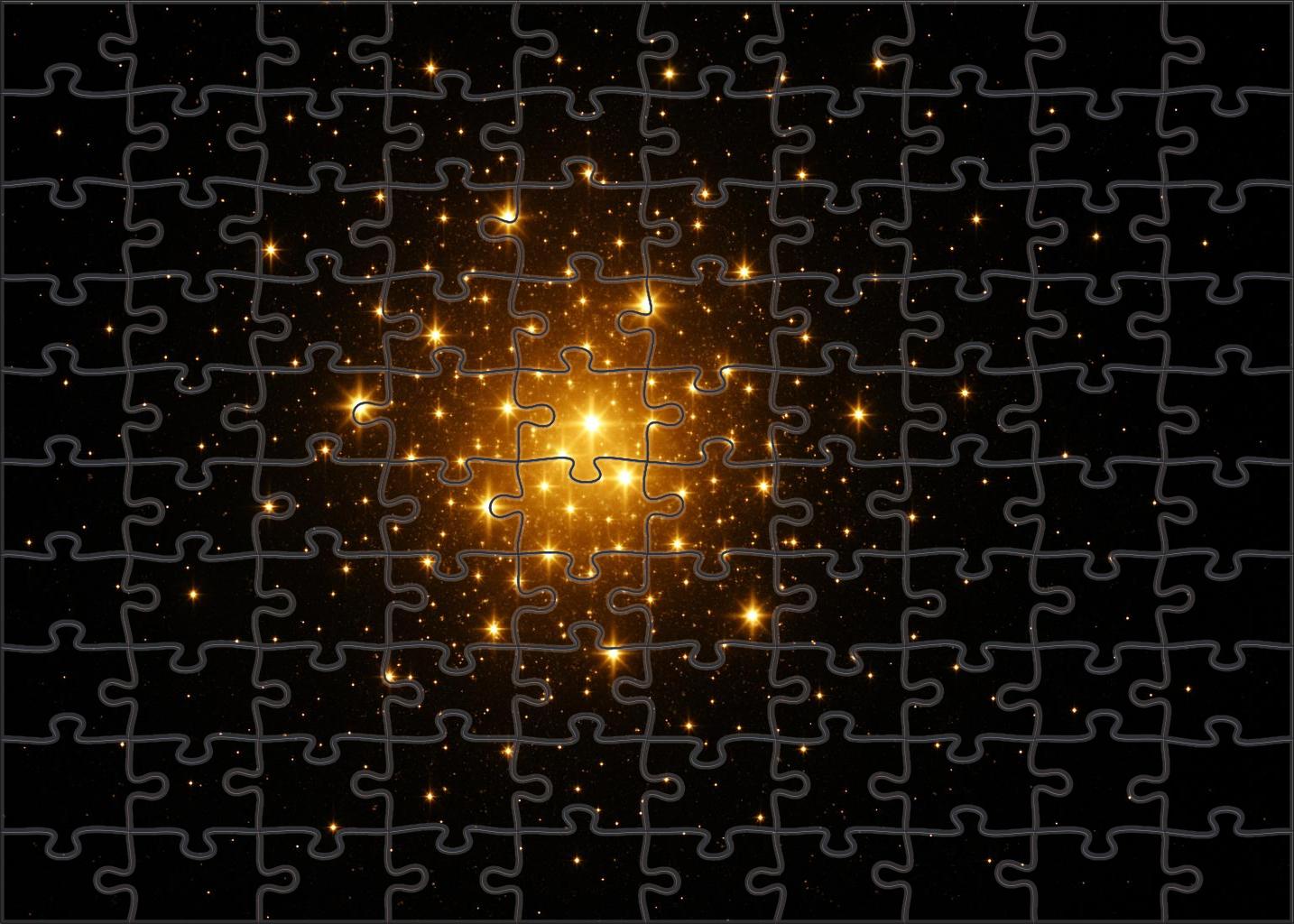 Golden Star Cluster Glow Custom Jigsaw Puzzle