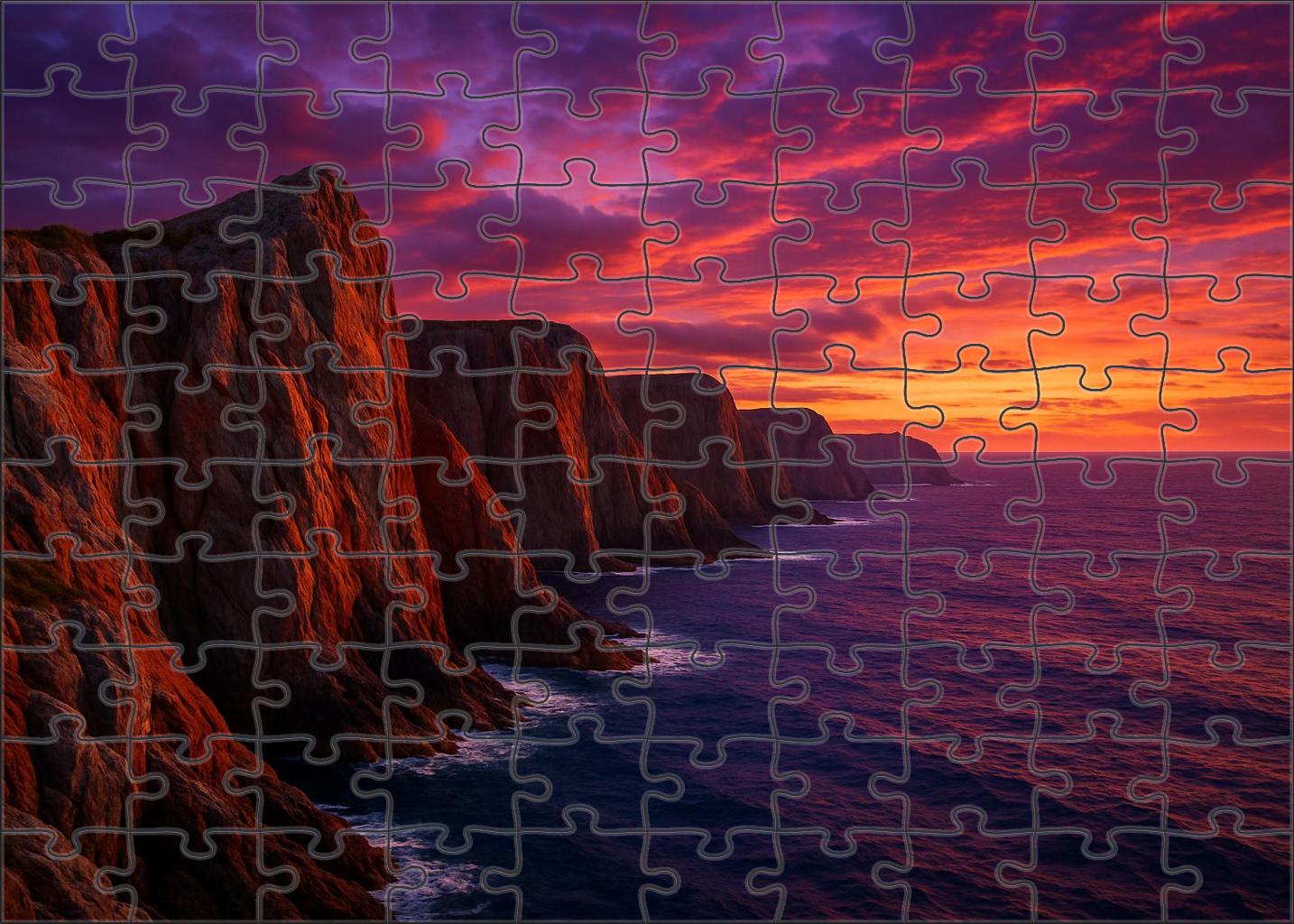 Twilight Coastal Cliffs Puzzle For Kids
