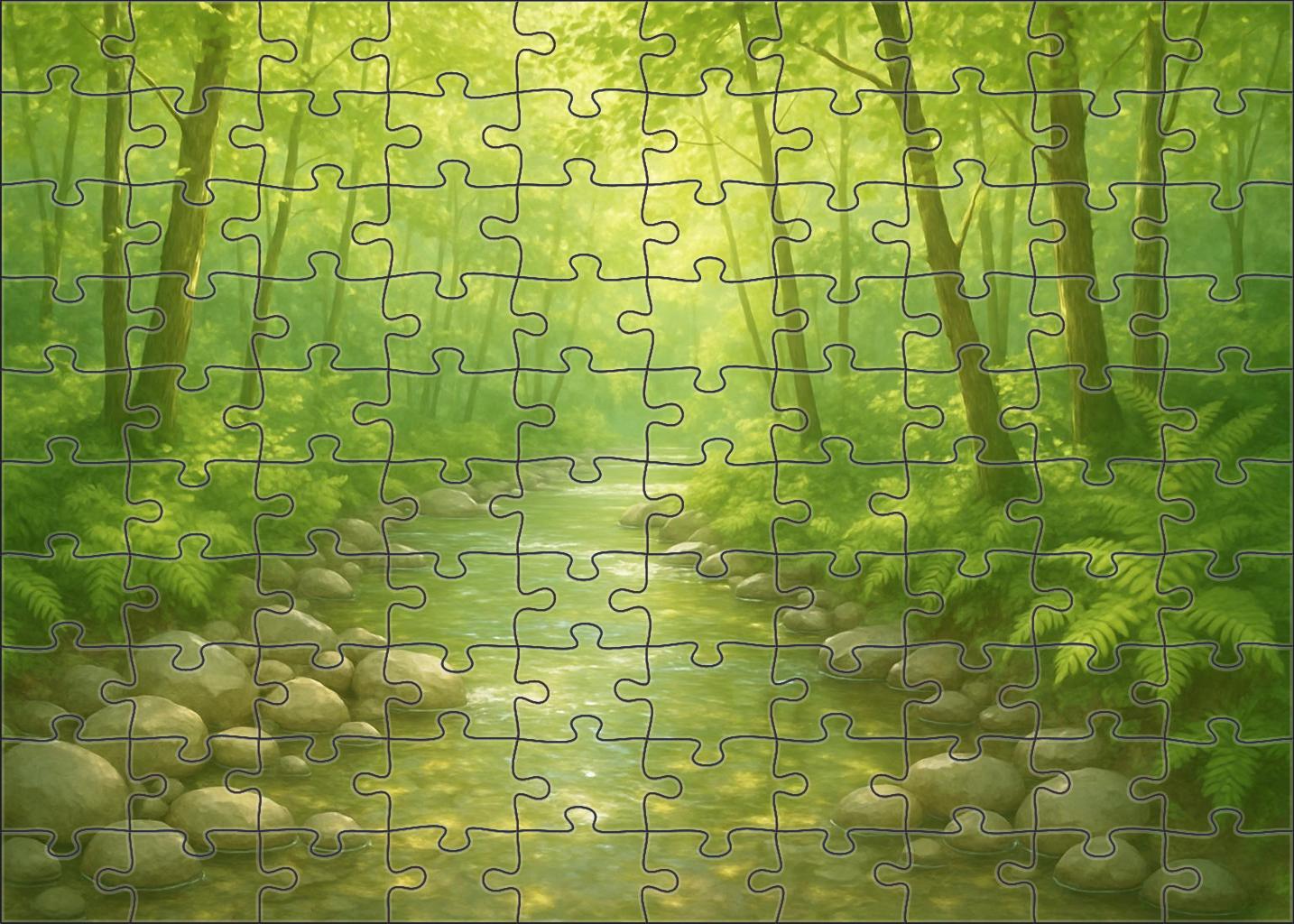 Crystal Stream Wood Unique Puzzle Design