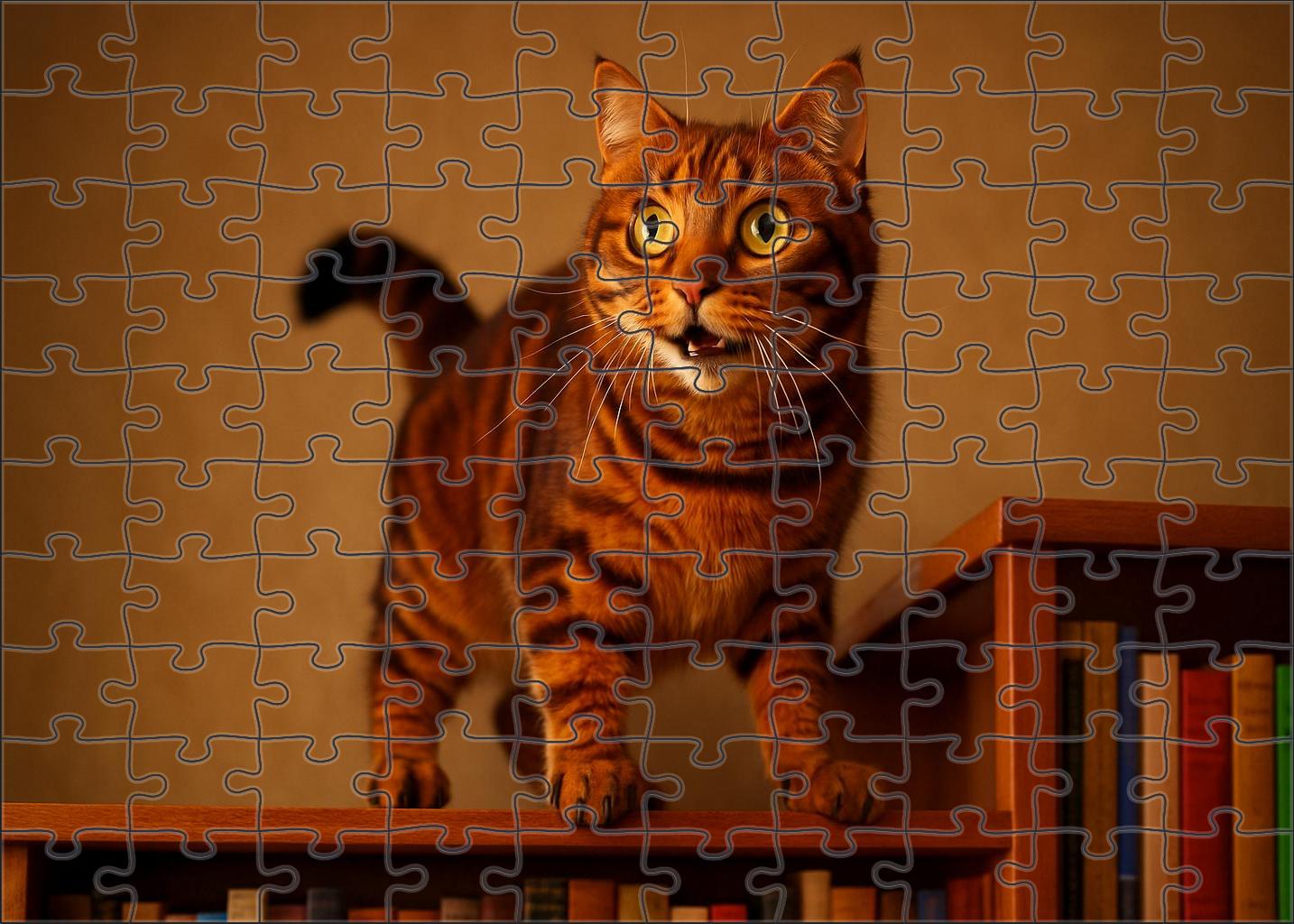 Autumn Gleam Warm Brown Tabby With Spirited Energy Mini Puzzle